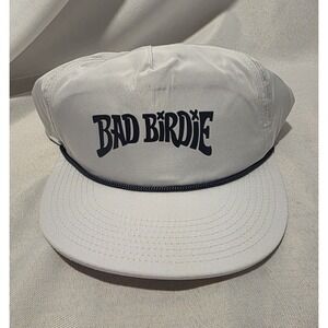 Bad Birdie BBH109-568-030 White w Blue Ripper Hat Men's Golf Hat. NWT. One Size